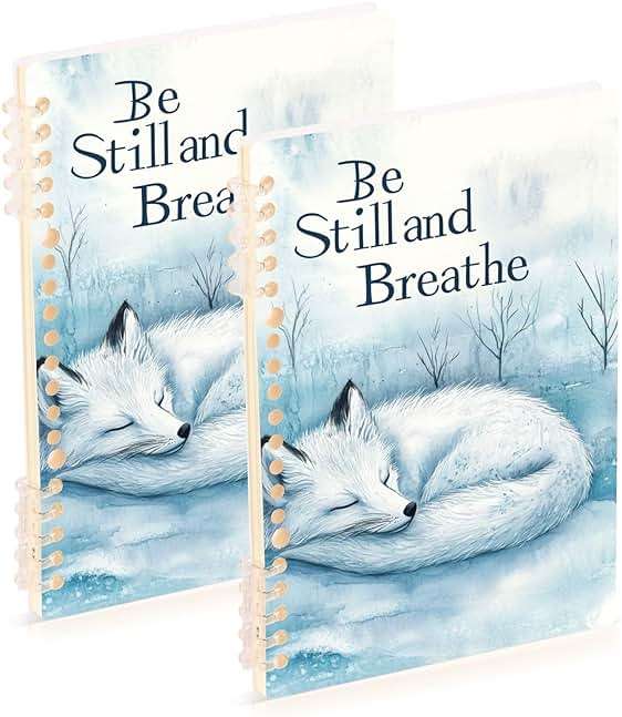 OSYWENRY Spiral Notebook Journal for Work A5 60 Sheets 120 Pages, Peaceful Breath Arctic Fox Notebook for School Notes 8.3x5.7 in, Set of 1 - Image 2