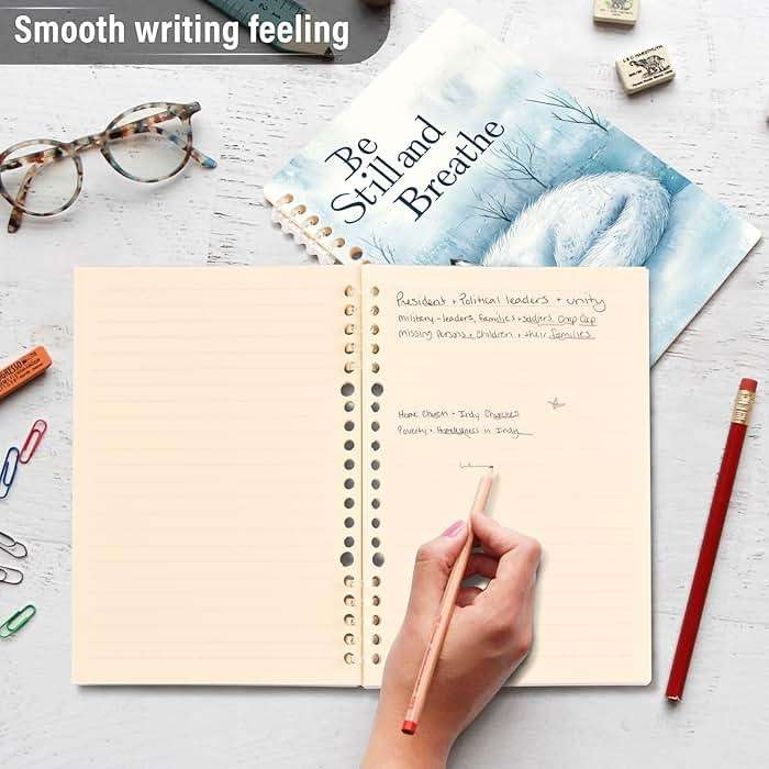 OSYWENRY Spiral Notebook Journal for Work A5 60 Sheets 120 Pages, Peaceful Breath Arctic Fox Notebook for School Notes 8.3x5.7 in, Set of 1 - Image 5