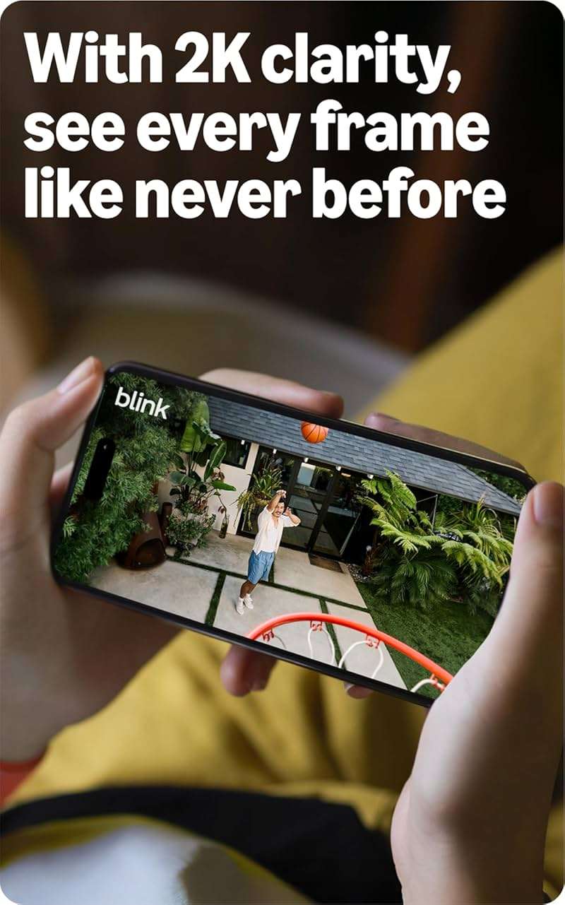 Blink Outdoor 2K+ (newest model) — Wireless smart security camera, 2K video resolution, enhanced audio, two-year battery. Sync Module Core included — 5 camera system (Black) - Image 2