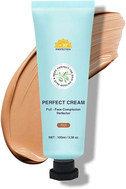 Shimmery Body Coverage Perfector Waterproof CC Cream with SPF 30 - Full Coverage body Makeup with Glow, Transfer-Resistant & Long-Lasting Skin Tint, Broad Spectrum for Face & Body (Tan) - Image 1