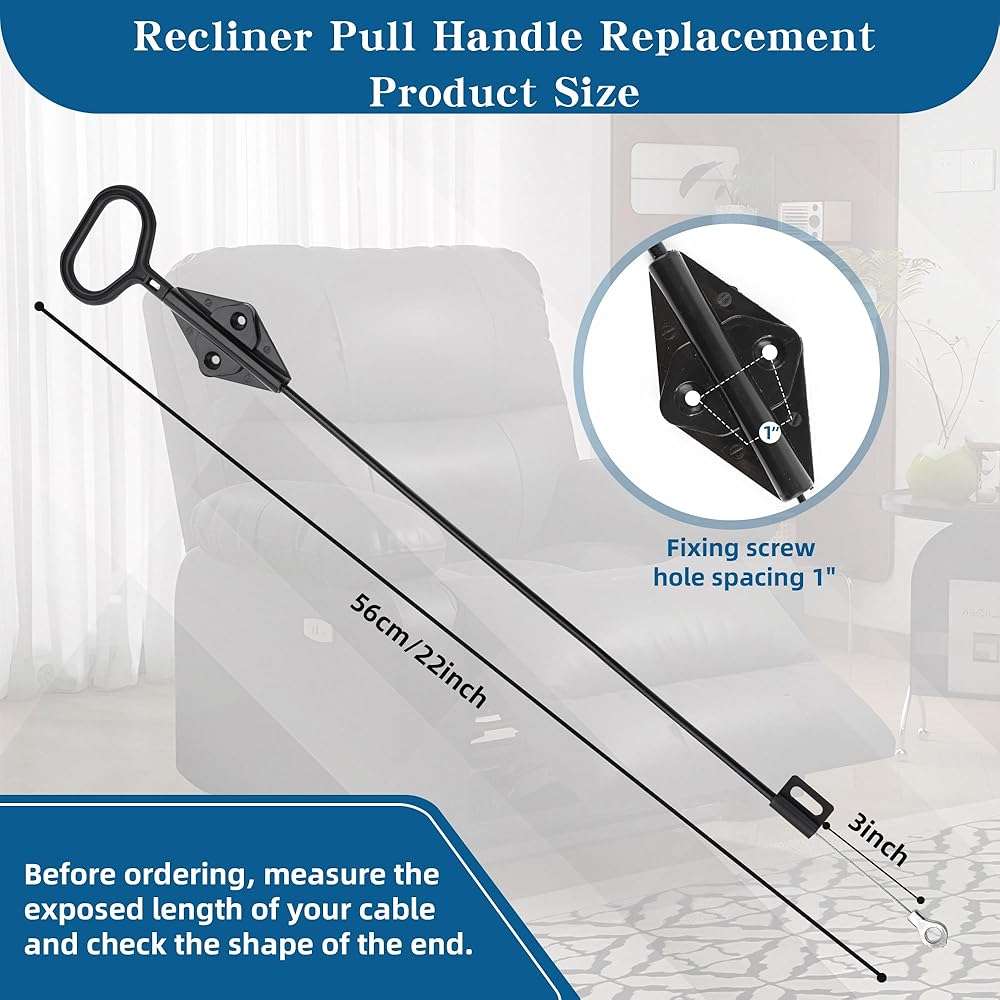 XwaYexa Recliner Pull Handle Replacement D-Ring Release Cable for Lazy Boy Sofas - 22” Steel Cable with 3” Exposed O-Shaped End, Recliner Adjustment & Maintenance Accessory - Image 2