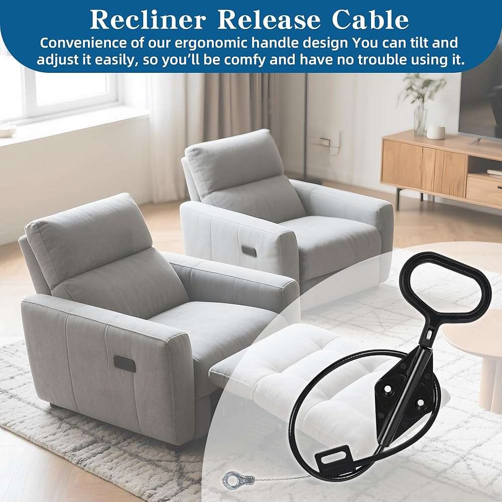 XwaYexa Recliner Pull Handle Replacement D-Ring Release Cable for Lazy Boy Sofas - 22” Steel Cable with 3” Exposed O-Shaped End, Recliner Adjustment & Maintenance Accessory - Image 5