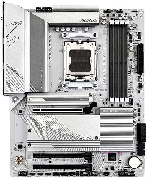 Micro Center AMD Ryzen 7 7700X CPU Processor with GIGABYTE B650 AORUS Elite AX ICE Motherboard (AM5, ATX, DDR5, Triple M.2, USB 3.2 Gen2X2 Type-C, WiFi 6E) - Image 4