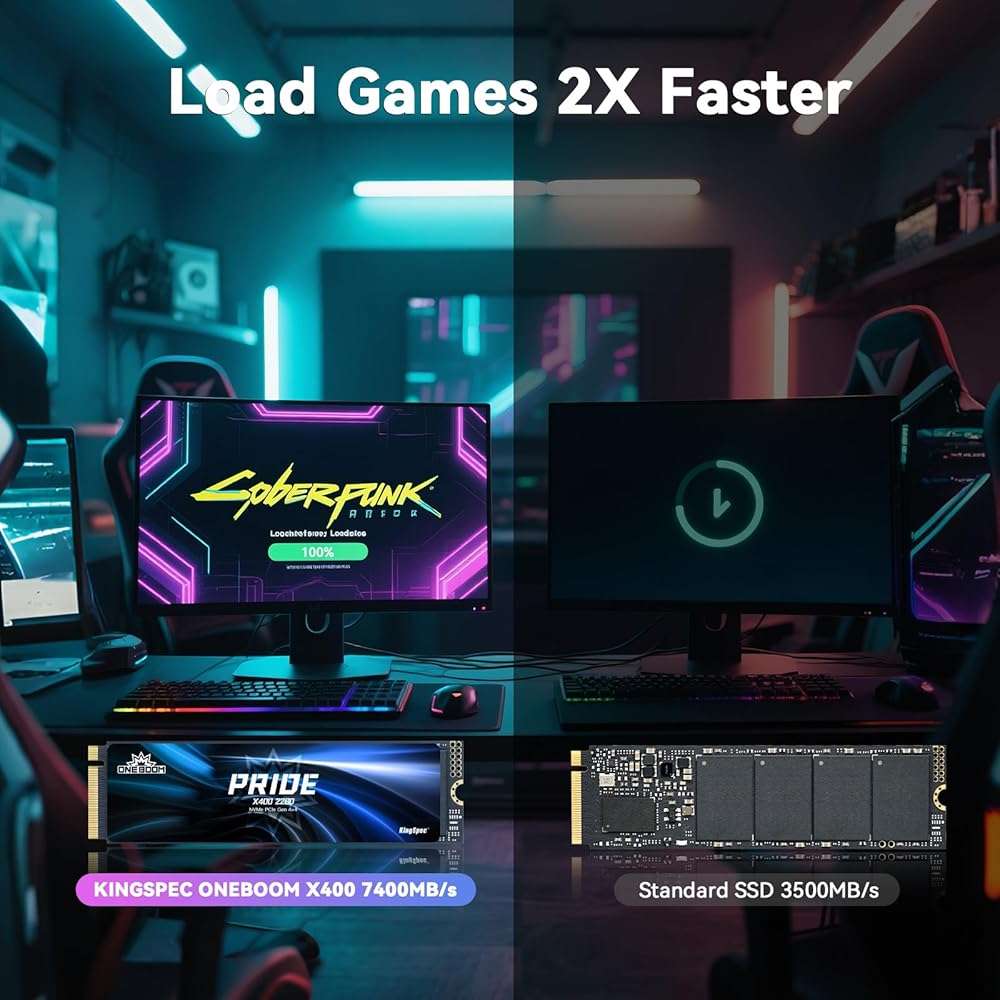 KingSpec OneBoom X400 2TB M.2 SSD Gen4 7300MB/s, TLC 3D NAND Internal NVMe SSD for Gaming & 4K Editing, Compatible with PC / PS5 / Laptop - Image 5