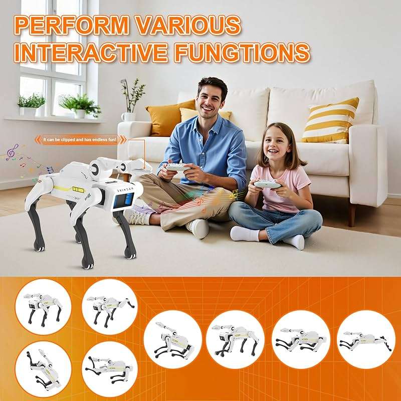 Dingdongwu Robot Dog with Claw - Interactive STEM Pet with Voice Control, 30+ Actions & Remot contol, Durable Design for Kids Age 6+ - Image 3
