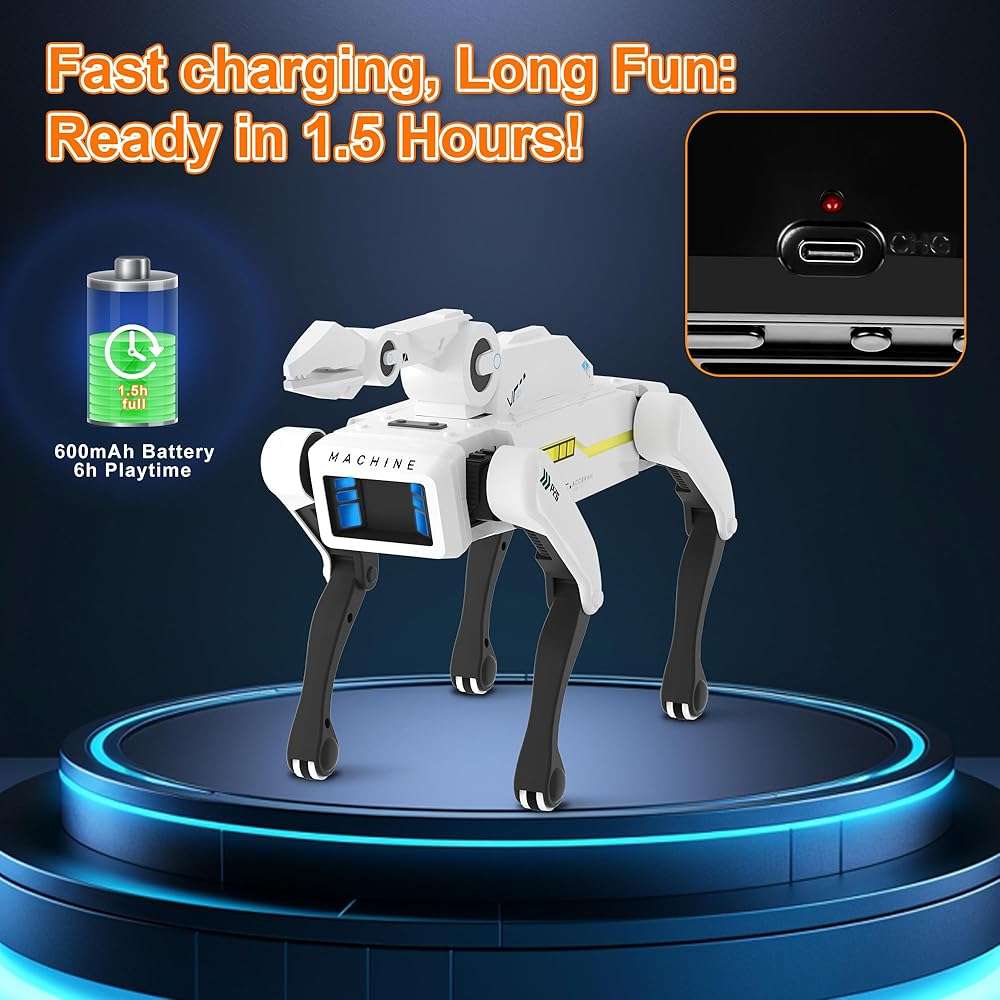 Dingdongwu Robot Dog with Claw - Interactive STEM Pet with Voice Control, 30+ Actions & Remot contol, Durable Design for Kids Age 6+ - Image 5