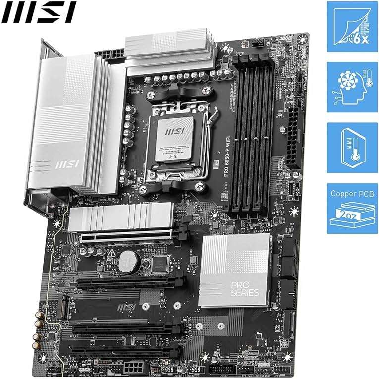 Micro Center AMD Ryzen 7 9700X CPU Processor with MSI PRO B850-P WiFi Motherboard (ATX, AM5, DDR5, PCIe 5.0, M.2 Gen5, Wi-Fi 7, 5G LAN) - Image 3