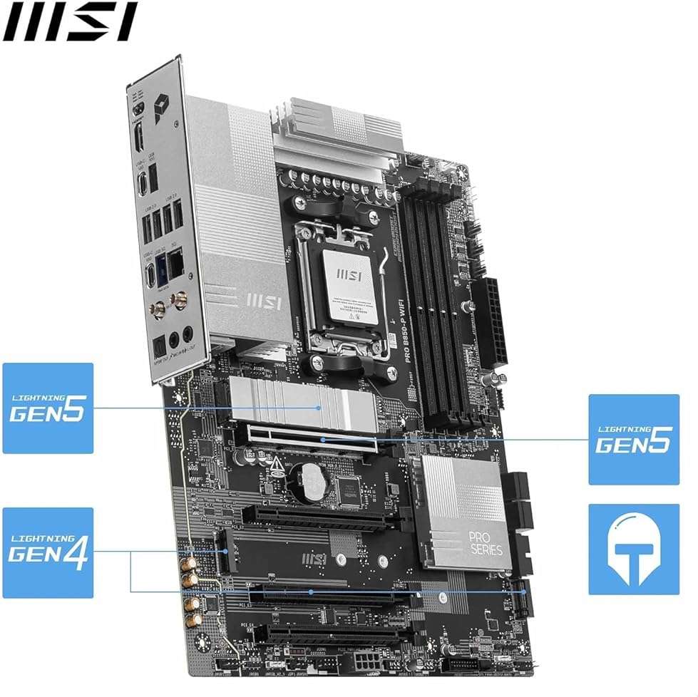 Micro Center AMD Ryzen 7 9700X CPU Processor with MSI PRO B850-P WiFi Motherboard (ATX, AM5, DDR5, PCIe 5.0, M.2 Gen5, Wi-Fi 7, 5G LAN) - Image 4