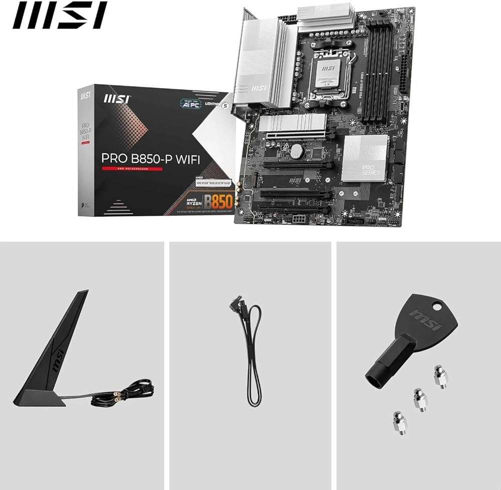 Micro Center AMD Ryzen 7 9700X CPU Processor with MSI PRO B850-P WiFi Motherboard (ATX, AM5, DDR5, PCIe 5.0, M.2 Gen5, Wi-Fi 7, 5G LAN) - Image 6