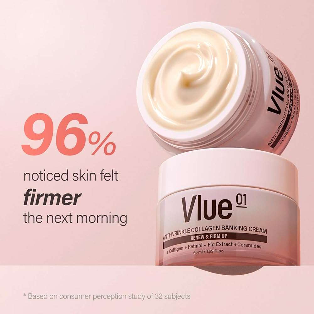 VLUE Retinol Collagen Cream - Anti-Aging Ceramide Moisturizer for Wrinkles & Sagging Skin, Hydrating & Lifting, Korean Skincare, 1.69 fl. oz. - Image 5