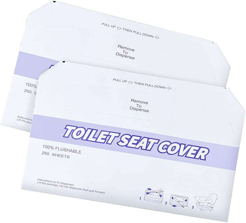 KISEER 2 Pack (500 Pieces) Disposable Toilet Seat Covers Flushable Paper Toilet Seat Cover for Bathroom, Hotels, Travel, Kids or Adults - Image 1