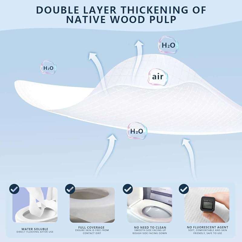 KISEER 2 Pack (500 Pieces) Disposable Toilet Seat Covers Flushable Paper Toilet Seat Cover for Bathroom, Hotels, Travel, Kids or Adults - Image 6