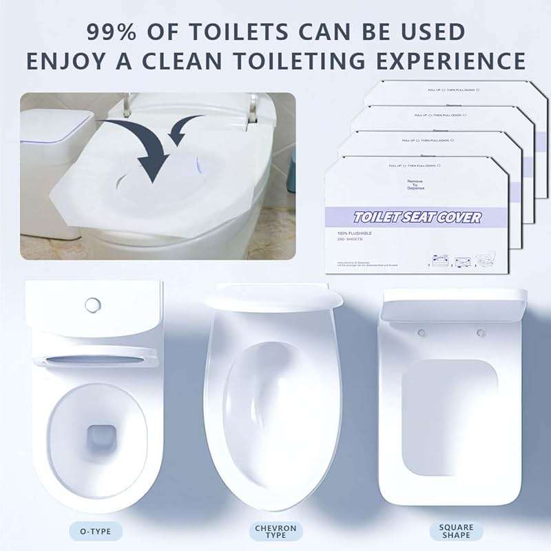 KISEER 2 Pack (500 Pieces) Disposable Toilet Seat Covers Flushable Paper Toilet Seat Cover for Bathroom, Hotels, Travel, Kids or Adults - Image 8