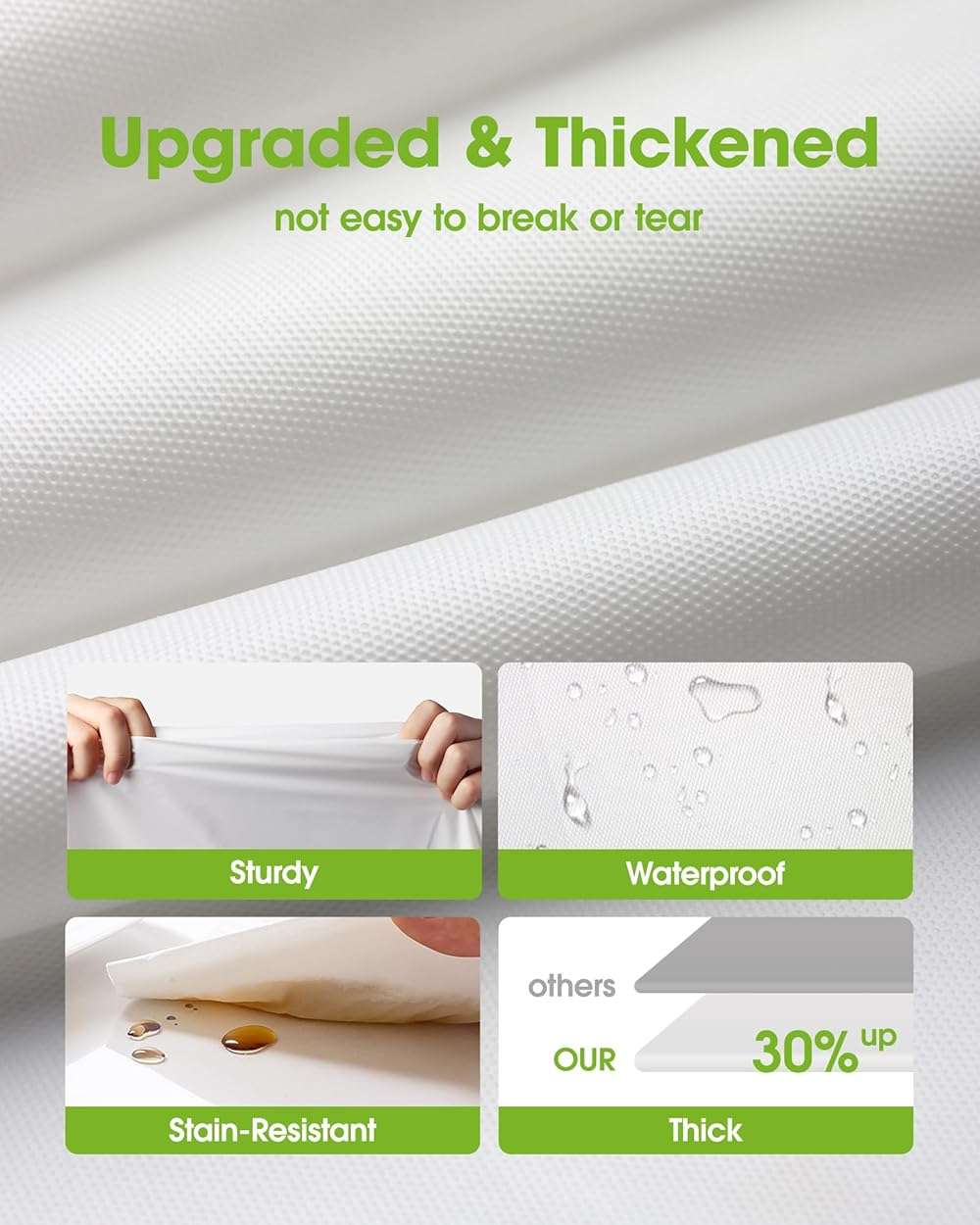 Pureegg Plastic Table Cloth Disposable 12 Pack, 54 x 108 Inch Table Cloths, Party, Picnic, Wedding, Decorative Tablecloths, Rectangle, White Plastic Cover, Leakproof & Sturdy, White - Image 4