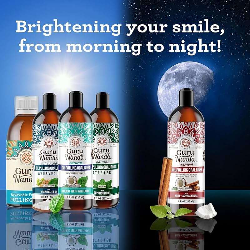 GuruNanda Starter Pulling Oil Mouthwash for Natural Teeth Whitening, Coconut and Peppermint Oil for Fresh Breath & Happy Gums, Alcohol-Free, 8 Oz - Image 7