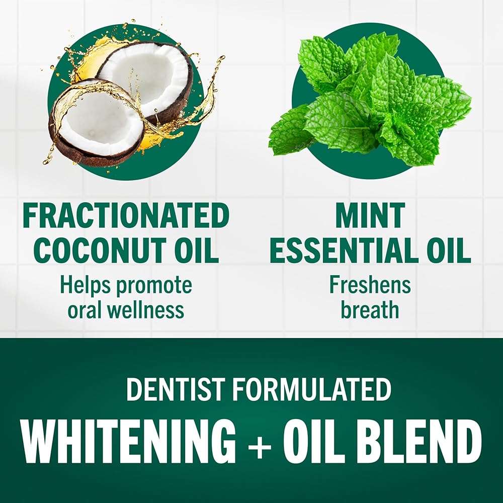 TheraBreath Whitening + Oil Blend Oral Rinse, Alcohol-Free & Peroxide-Free Mouthwash Helps Whiten Teeth & Freshen Breath, Smooth Mint, 16 Fl Oz - Image 2