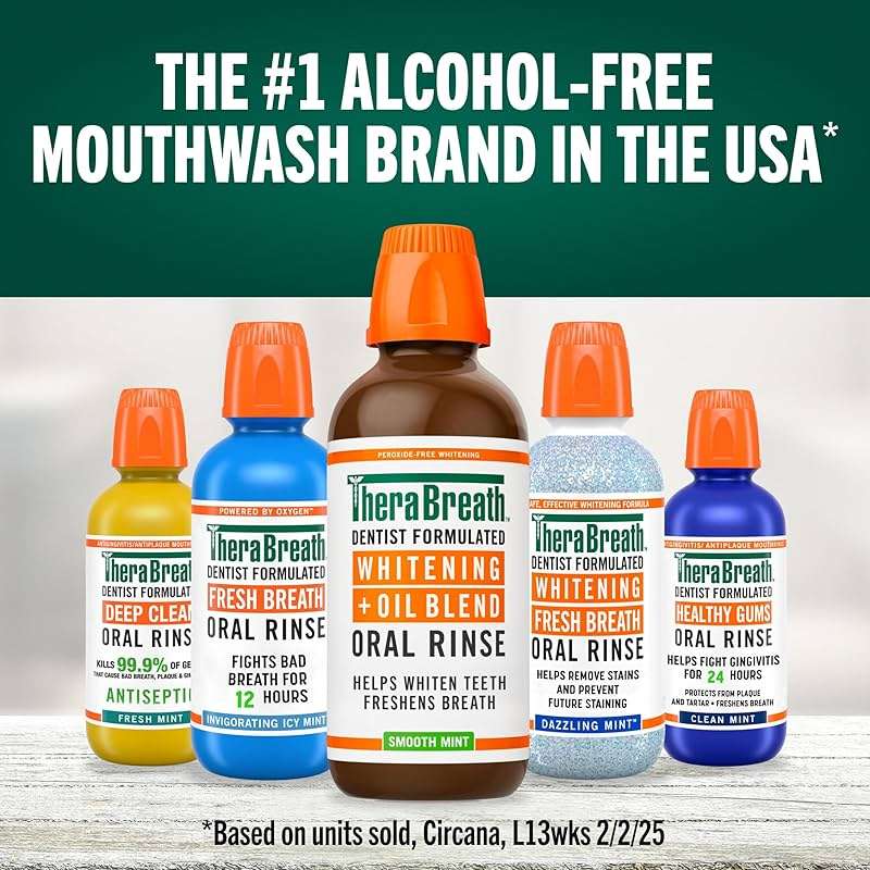 TheraBreath Whitening + Oil Blend Oral Rinse, Alcohol-Free & Peroxide-Free Mouthwash Helps Whiten Teeth & Freshen Breath, Smooth Mint, 16 Fl Oz - Image 9