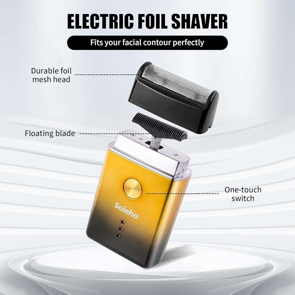 soieho Hair Clipper for Men Set Cordless Electric Hair Clipper T-Shaped Beard Trimmer Nose Hair Trimmer Electric Shaver Professional Haircutting and Beauty Kit - Image 3