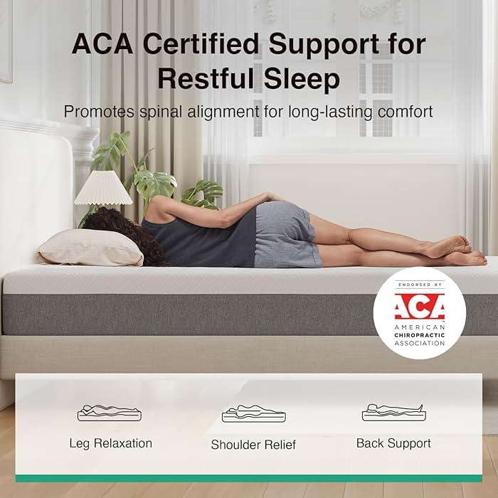 Novilla 10 Inch Twin XL Gel Memory Foam Mattress in a Box, Back Pain Relief & Body Support, Grey, CertiPUR-US Certified - Image 4