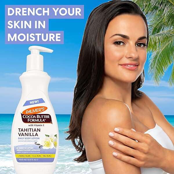 Palmer's Cocoa Butter Formula Tahitian Vanilla Body Lotion, 13.5 Oz, Daily Moisturizing Lotion for Dry Skin with Shea Butter & Vitamin E, Hydrates & Protects, Helps Provide 48-Hour Deep Moisture - Image 2