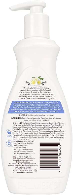 Palmer's Cocoa Butter Formula Tahitian Vanilla Body Lotion, 13.5 Oz, Daily Moisturizing Lotion for Dry Skin with Shea Butter & Vitamin E, Hydrates & Protects, Helps Provide 48-Hour Deep Moisture - Image 7