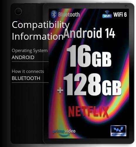 FEARWIKY Tablet, 10.4 inch Android Tablet with 20GB RAM 128GB ROM 1TB TF Card Expandable Octa-Core, Widevine L1, 1280 * 800 HD Touchscreen, Face ID, Wi-Fi 6, Fast Charging - Image 3