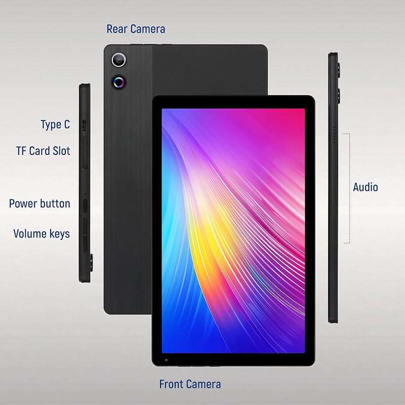 FEARWIKY Tablet, 10.4 inch Android Tablet with 20GB RAM 128GB ROM 1TB TF Card Expandable Octa-Core, Widevine L1, 1280 * 800 HD Touchscreen, Face ID, Wi-Fi 6, Fast Charging - Image 6