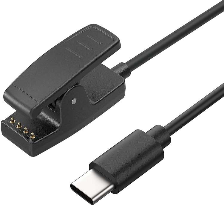 Meliya USB C Charger for Garmin Forerunner 735XT 235 35 64 230 630 645/645 Music, Approach S20/G10, Vivomove HR/Lily/Lily 2 Smart Watch Replacement Charger Charging Clip Cable (3.3FT/1M) - Image 1