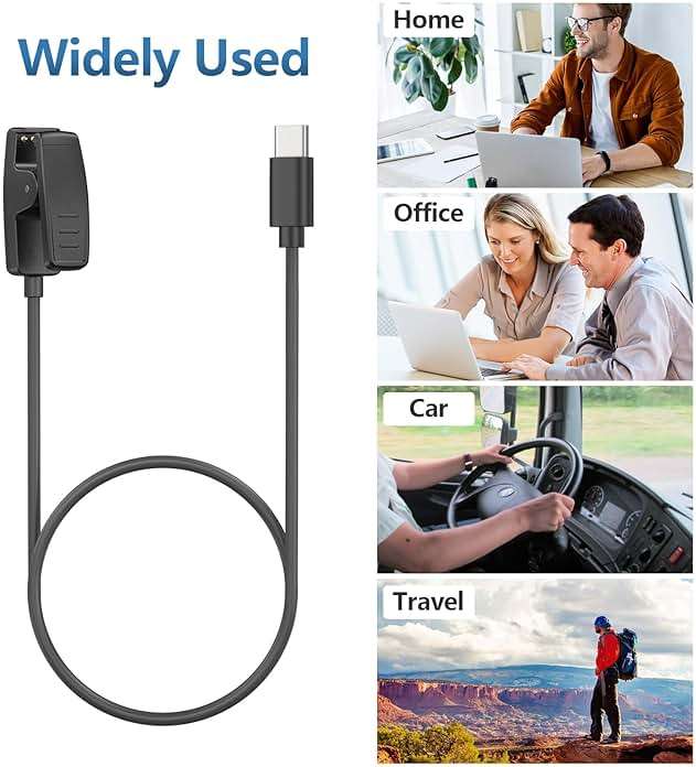 Meliya USB C Charger for Garmin Forerunner 735XT 235 35 64 230 630 645/645 Music, Approach S20/G10, Vivomove HR/Lily/Lily 2 Smart Watch Replacement Charger Charging Clip Cable (3.3FT/1M) - Image 7