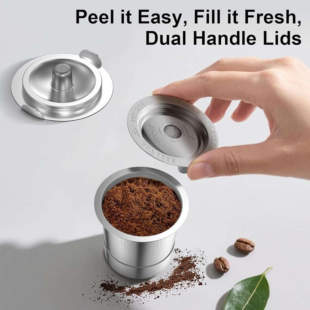 Reusable K Cups for Keurig: Full Stainless Steel Refillable K Cups, Reusable Coffee Filter for Keurig 1.0 Coffee Machines - Eco-Friendly, Easy to Fill and Clean, Lid-Body Tight Seal, Stratum Flow Tech - Image 6