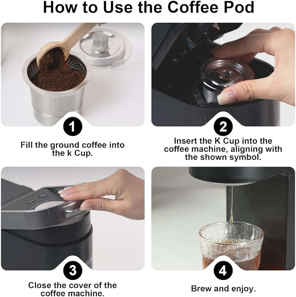 Reusable K Cups for Keurig: Full Stainless Steel Refillable K Cups, Reusable Coffee Filter for Keurig 1.0 Coffee Machines - Eco-Friendly, Easy to Fill and Clean, Lid-Body Tight Seal, Stratum Flow Tech - Image 8