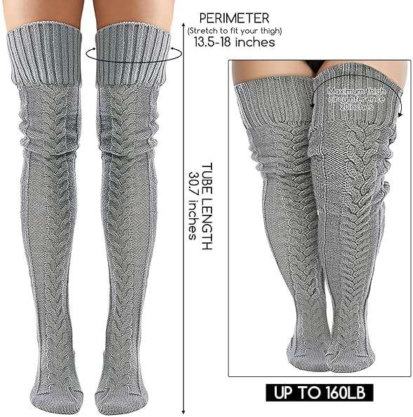 Buauty Women's Cable Knitted Boot Socks Extra Long Thigh High Winter Stockings Over Knee Leg Warmers - Image 3