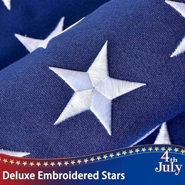 American Flag for Outside 4x6 FT, Deluxe Heavy Duty Spun Polyster, TearProof and Waterproof Super Tough Series, All Weather High Wind USA US Flag with Embroidered Stars, Sewn Stripes, Brass Grommets - Image 7