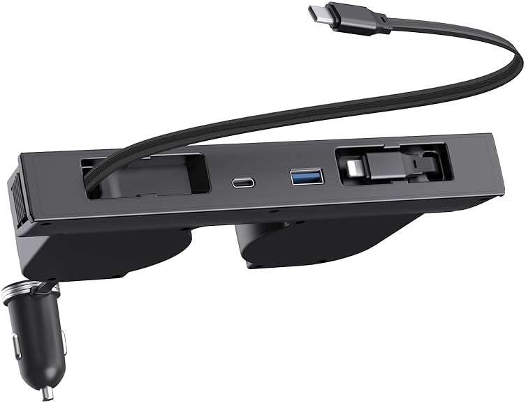 Retractable Center Console USB Hub for Tesla Model 3 Highland/Model Y Juniper, THELIFELICIOUS Model 3 Accessories Car Phone Charger, Fast Charging Docking Station - Image 1