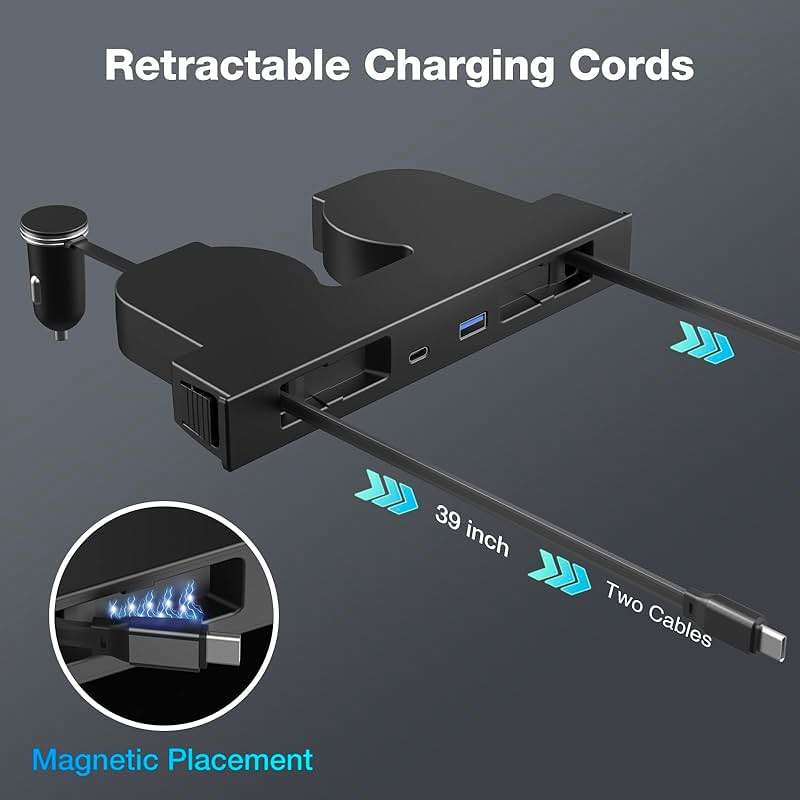 Retractable Center Console USB Hub for Tesla Model 3 Highland/Model Y Juniper, THELIFELICIOUS Model 3 Accessories Car Phone Charger, Fast Charging Docking Station - Image 2