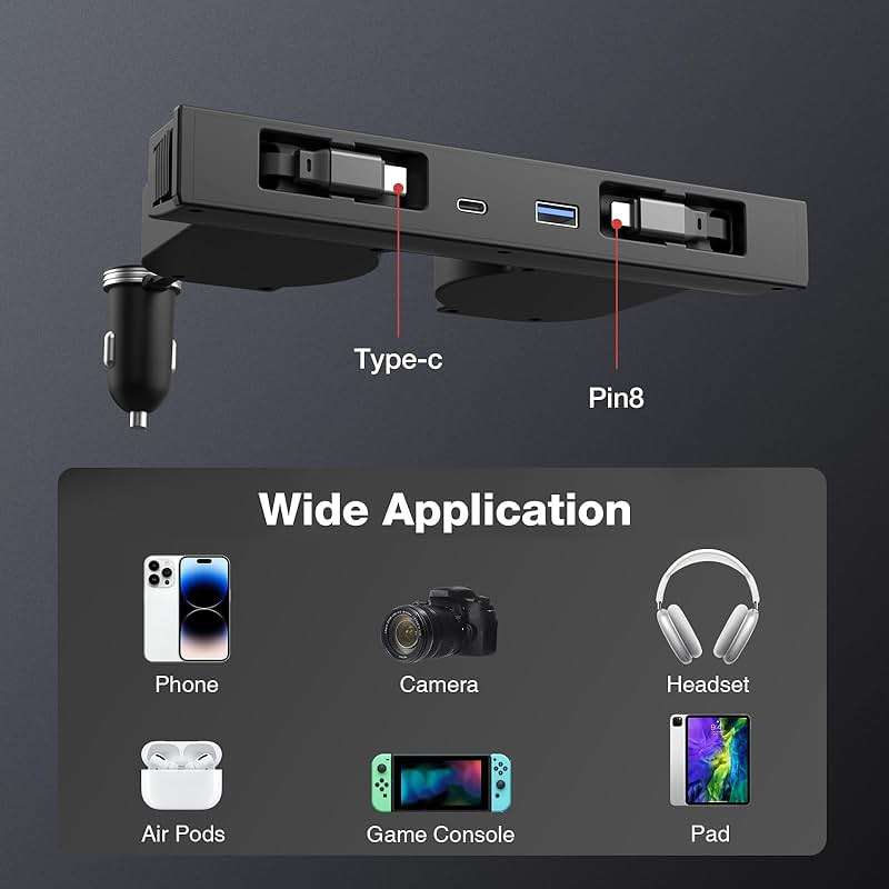 Retractable Center Console USB Hub for Tesla Model 3 Highland/Model Y Juniper, THELIFELICIOUS Model 3 Accessories Car Phone Charger, Fast Charging Docking Station - Image 6