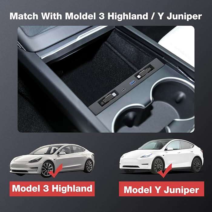 Retractable Center Console USB Hub for Tesla Model 3 Highland/Model Y Juniper, THELIFELICIOUS Model 3 Accessories Car Phone Charger, Fast Charging Docking Station - Image 7