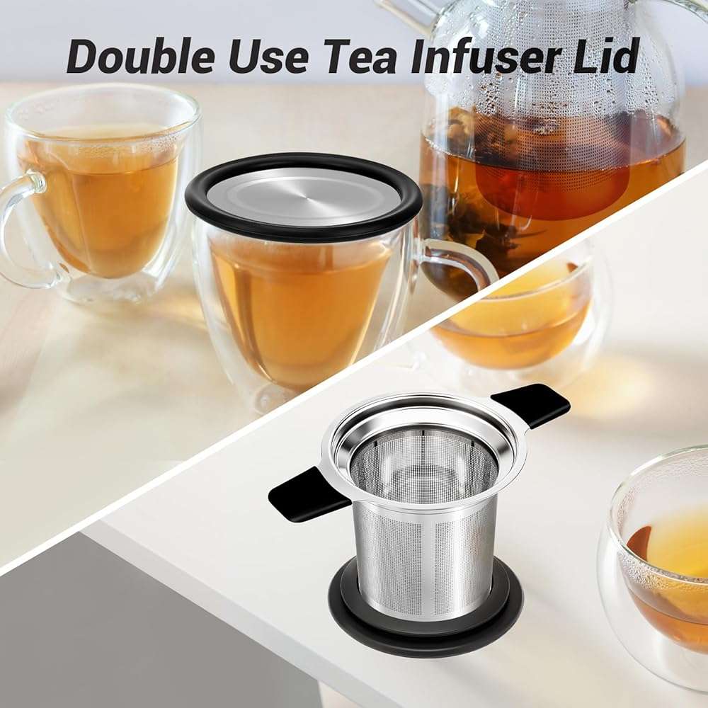 Tifanso Stainless Steel Tea Infuser Steeper Strainer for Loose Leaf Tea, Fine Mesh Reusable Diffusers Ball Bag Filter Holder with Heat Proof Handles for Teapots, Mugs, Cups - Image 6