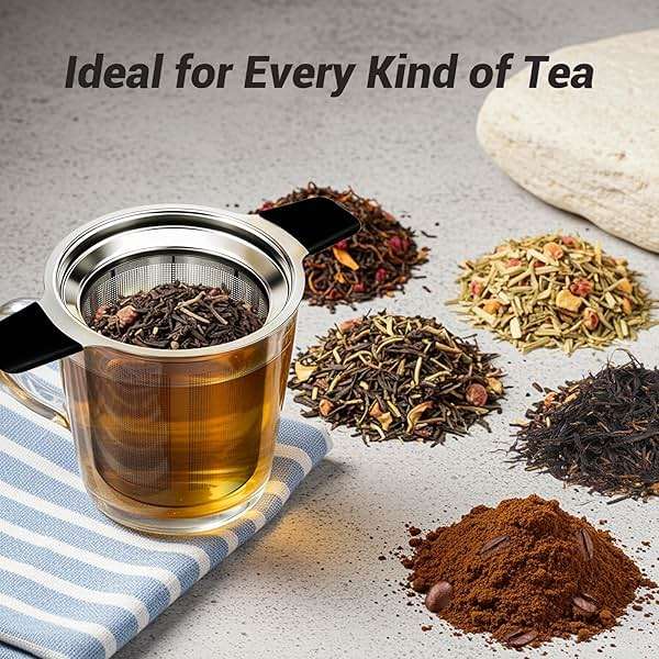 Tifanso Stainless Steel Tea Infuser Steeper Strainer for Loose Leaf Tea, Fine Mesh Reusable Diffusers Ball Bag Filter Holder with Heat Proof Handles for Teapots, Mugs, Cups - Image 7