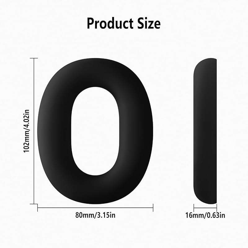Geiomoo Silicone Earpads for Sony WH-1000XM6 Earpads Headphones, Replacement Ear Cushions Case Cover Black - Image 3