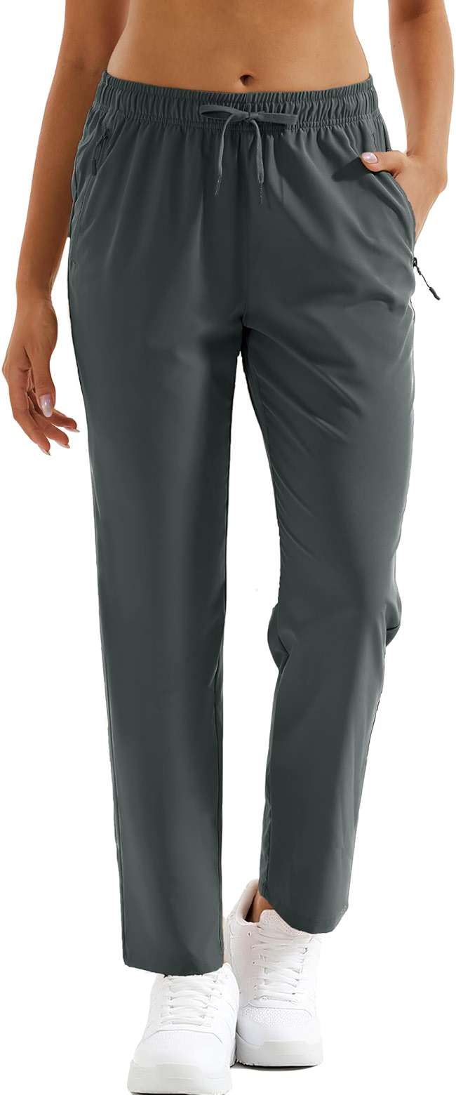 MAGCOMSEN Women's Hiking Pants Lightweight Quick Dry UPF 50 Water Resistant Elastic Waist Golf Travel Pants Zip Pockets - Image 1
