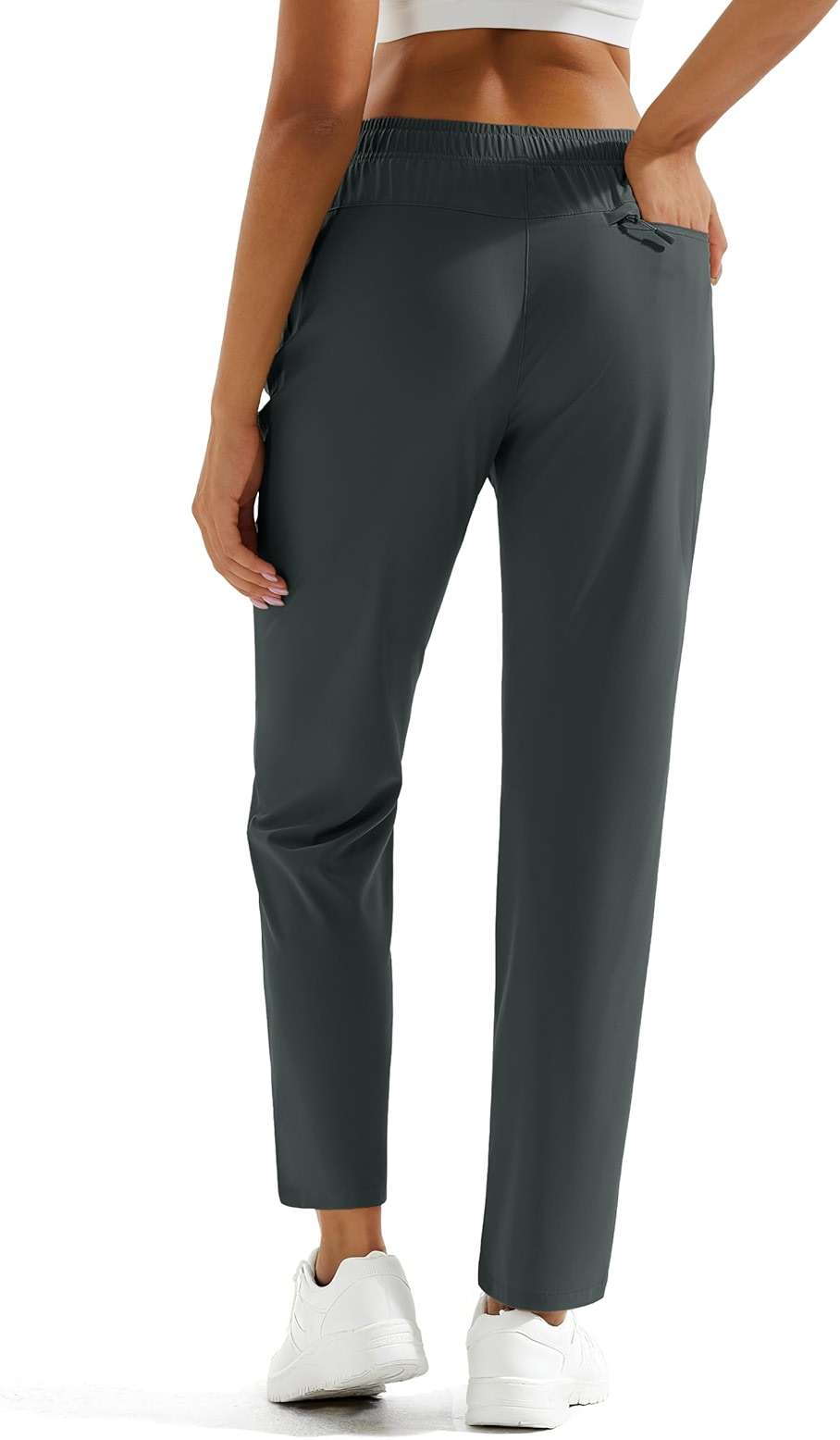 MAGCOMSEN Women's Hiking Pants Lightweight Quick Dry UPF 50 Water Resistant Elastic Waist Golf Travel Pants Zip Pockets - Image 7