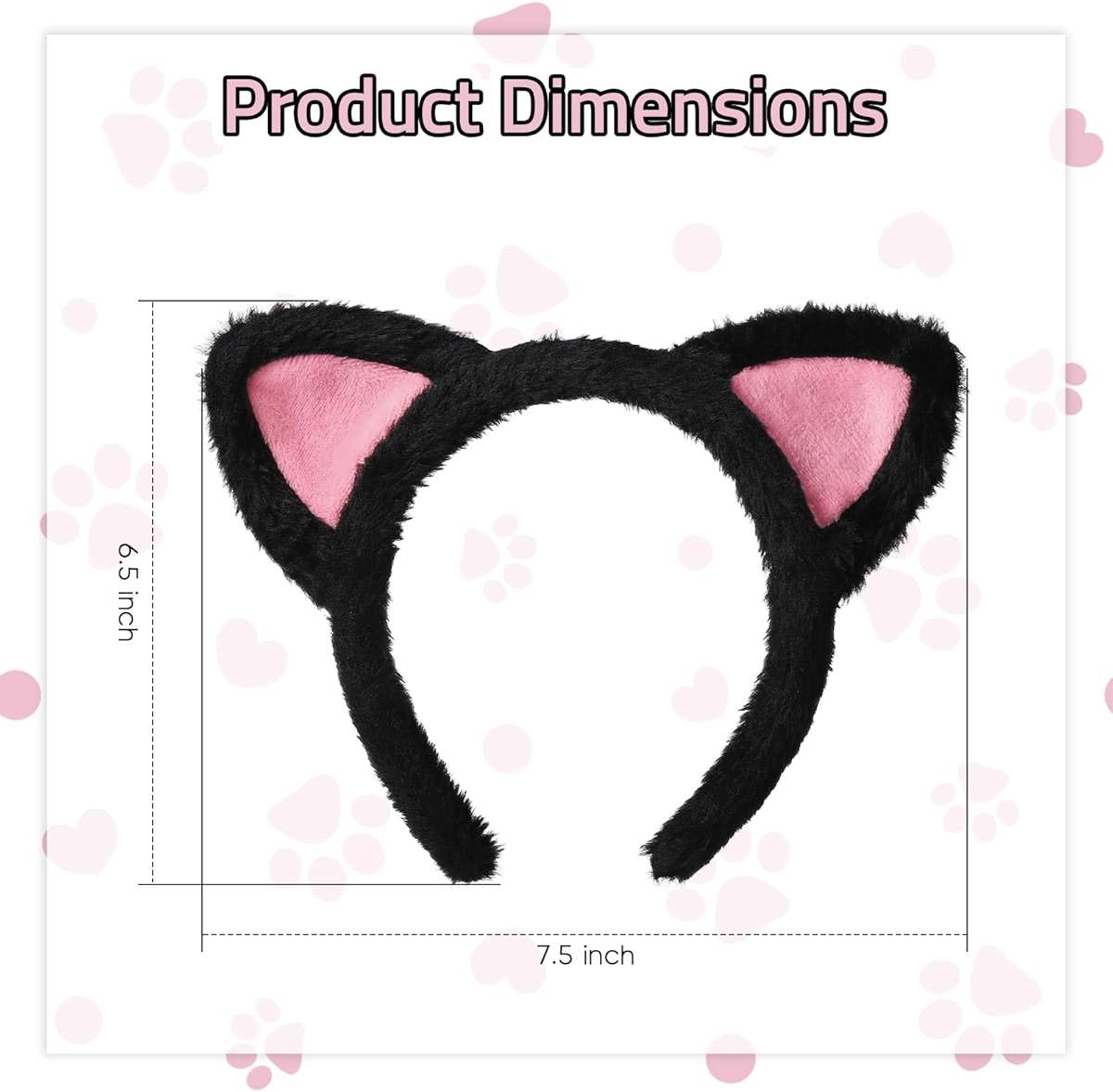 Etercycle Cat Ear Headbands For Women, Cute Fuzzy Cat Washing Face Makeup Head Band for Spa Yoga Halloween Parties Cosplay - Image 2