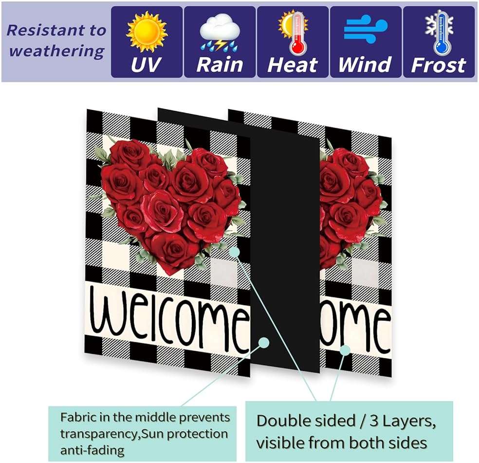 Seasonal Garden Flags Set of 12 Double Sided 12x18 Inch, Small Yard Flags for Outside, Christmas Halloween Easter Valentine's Day Decor, Spring Summer Fall Winter Holiday Garden Decorations - Image 7