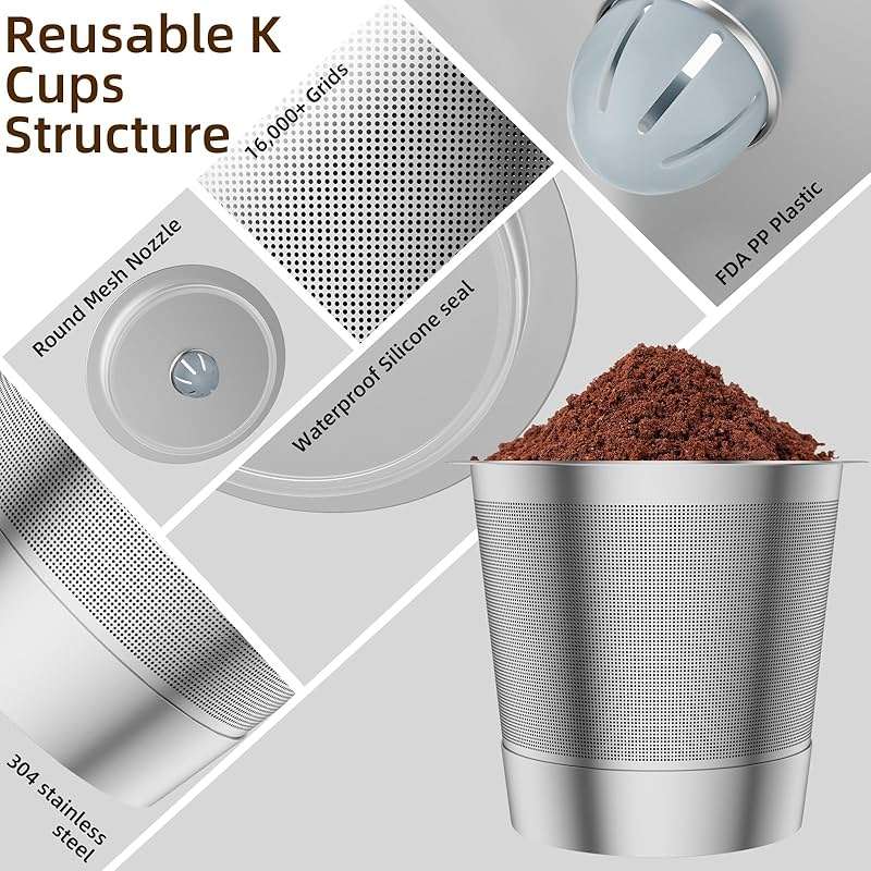 2 Pack Reusable K Cup Coffee Pods, Universal Stainless Steel Refillable K Cup Coffee Filters for Keurig 1.0 and 2.0 Coffee Makers - Image 2