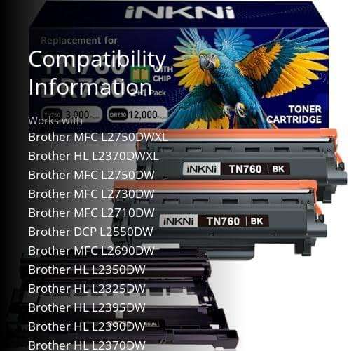 TN760 and 730 Drum Unit Compatible Toner Cartridge Replacement for Brother TN-730/TN-760 730 TN-760 for MFC-L2710DW MFC-L2750DW DCP-L2550DW HL-L2350DW HL-L2395DW HL-L2370DW (3Pack) - Image 3