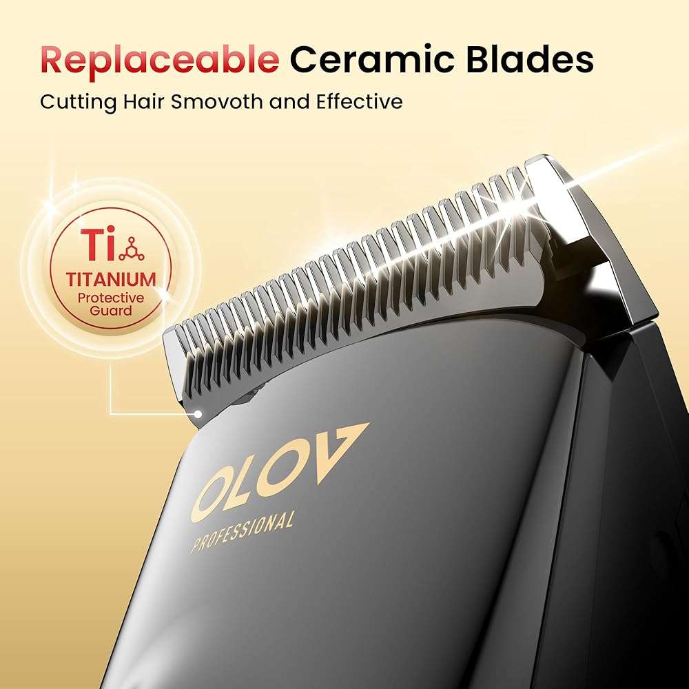 OLOV Professional Hair Clippers for Men, Cordless Hair Clipper Kit, Rechargeable Hair Clippers for Family, Black - Image 3