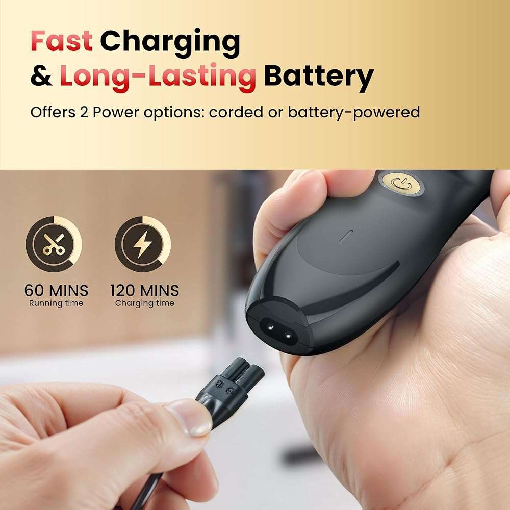 OLOV Professional Hair Clippers for Men, Cordless Hair Clipper Kit, Rechargeable Hair Clippers for Family, Black - Image 5