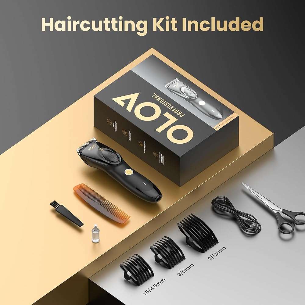 OLOV Professional Hair Clippers for Men, Cordless Hair Clipper Kit, Rechargeable Hair Clippers for Family, Black - Image 8