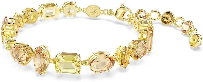 Swarovski Gema bracelet, Mixed cuts, Yellow, Gold-tone plated - Image 2